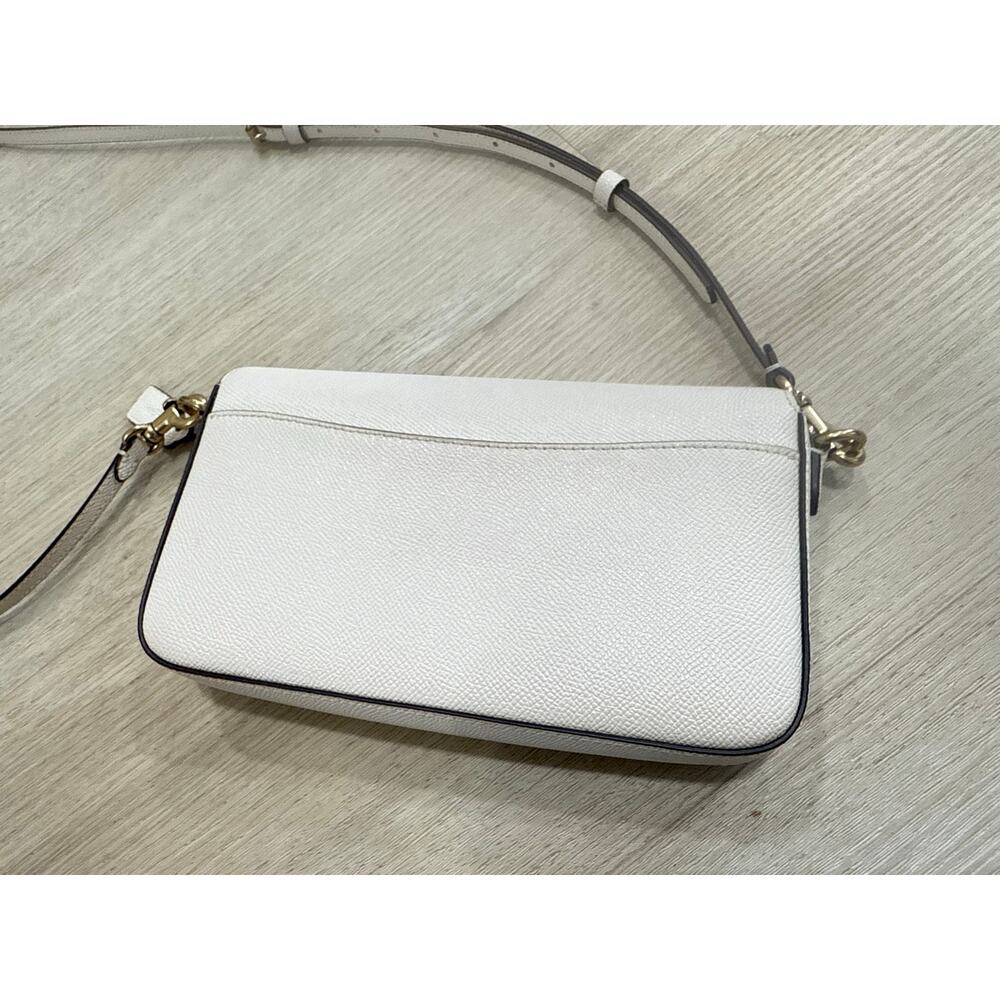 Coach Wyn Crossbody Chalk White Crossgrain Leather Bag C8439 Envelope Clutch - Picture 12 of 13